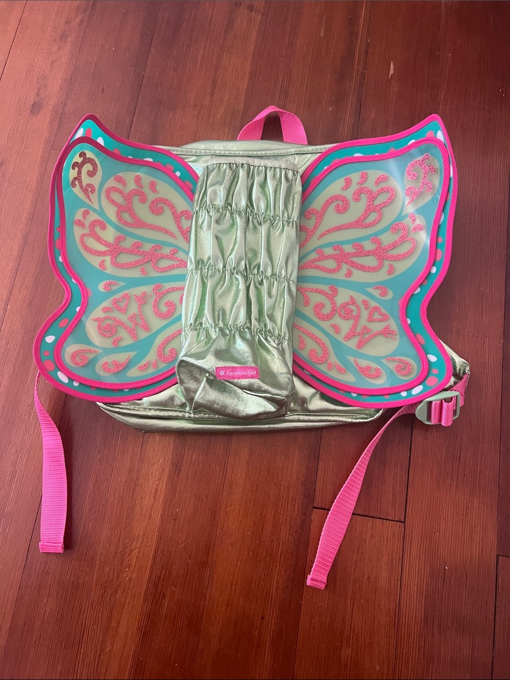 Green, American girl doll backpack